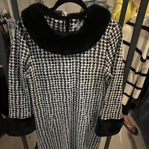Faux Fur trim dress